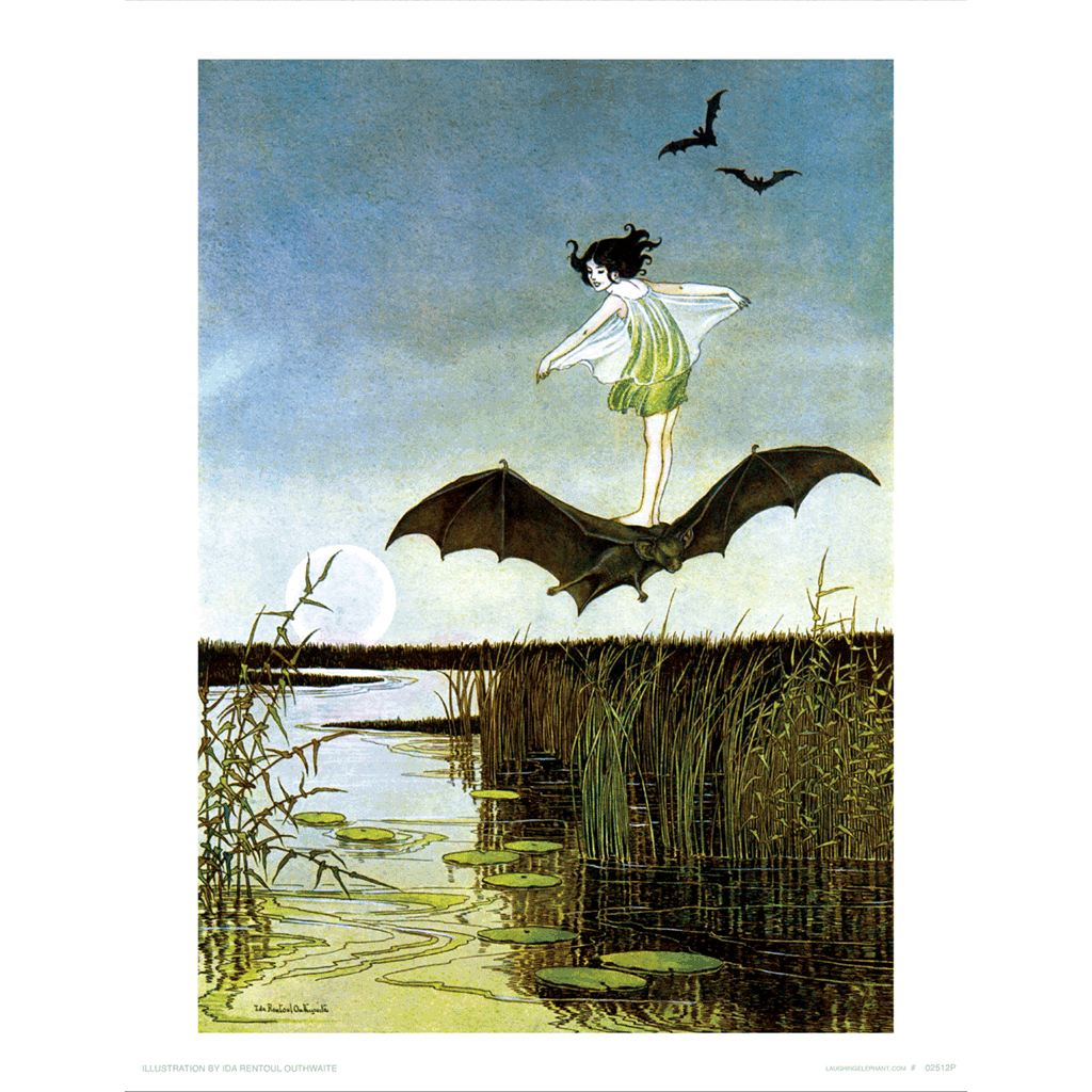 Little Witch Riding Bat
