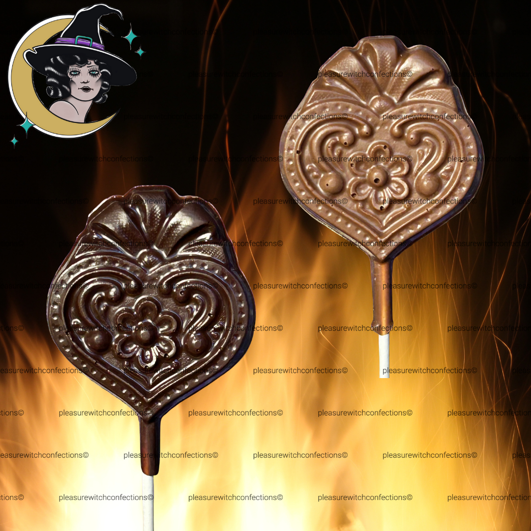 Ornate Heart Chocolate Lollipop