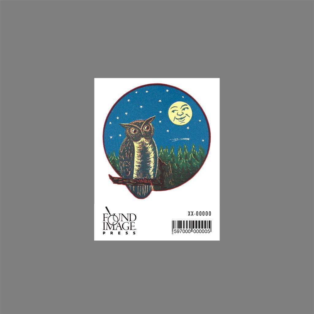 Owl with Moon: Sticker