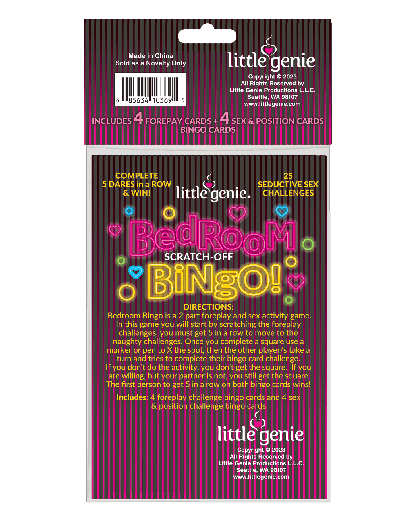 Bedroom Bingo Scratch off Romance Game