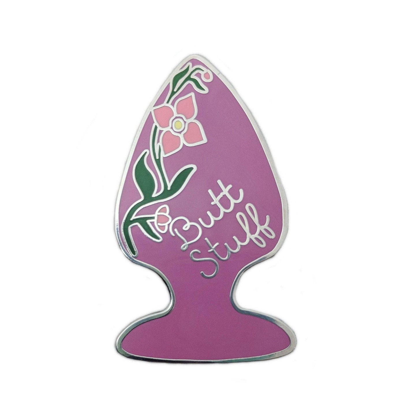 Butt Stuff - purple butt plug enamel pin