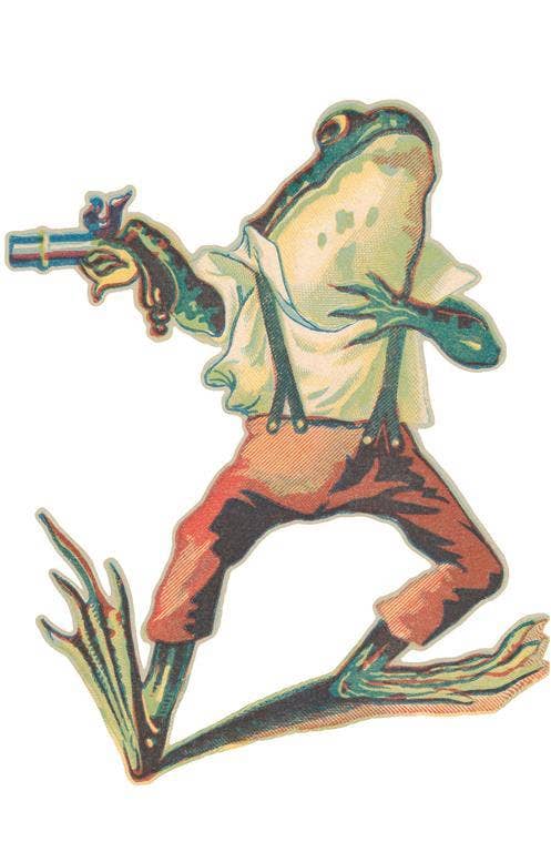 Frog with Pistol Sticker