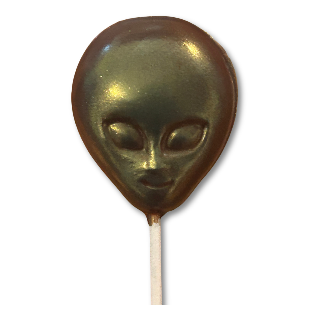 Alien Head Chocolate Lollipop