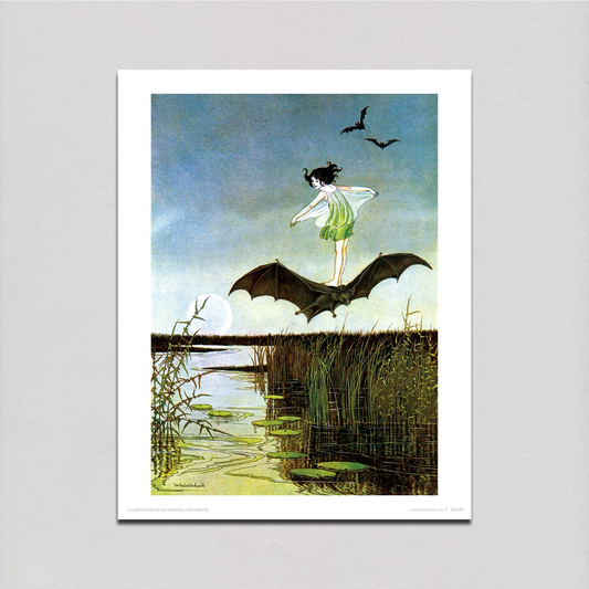 Little Witch Riding Bat