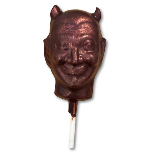Devil Head Solid Chocolate Lollipop