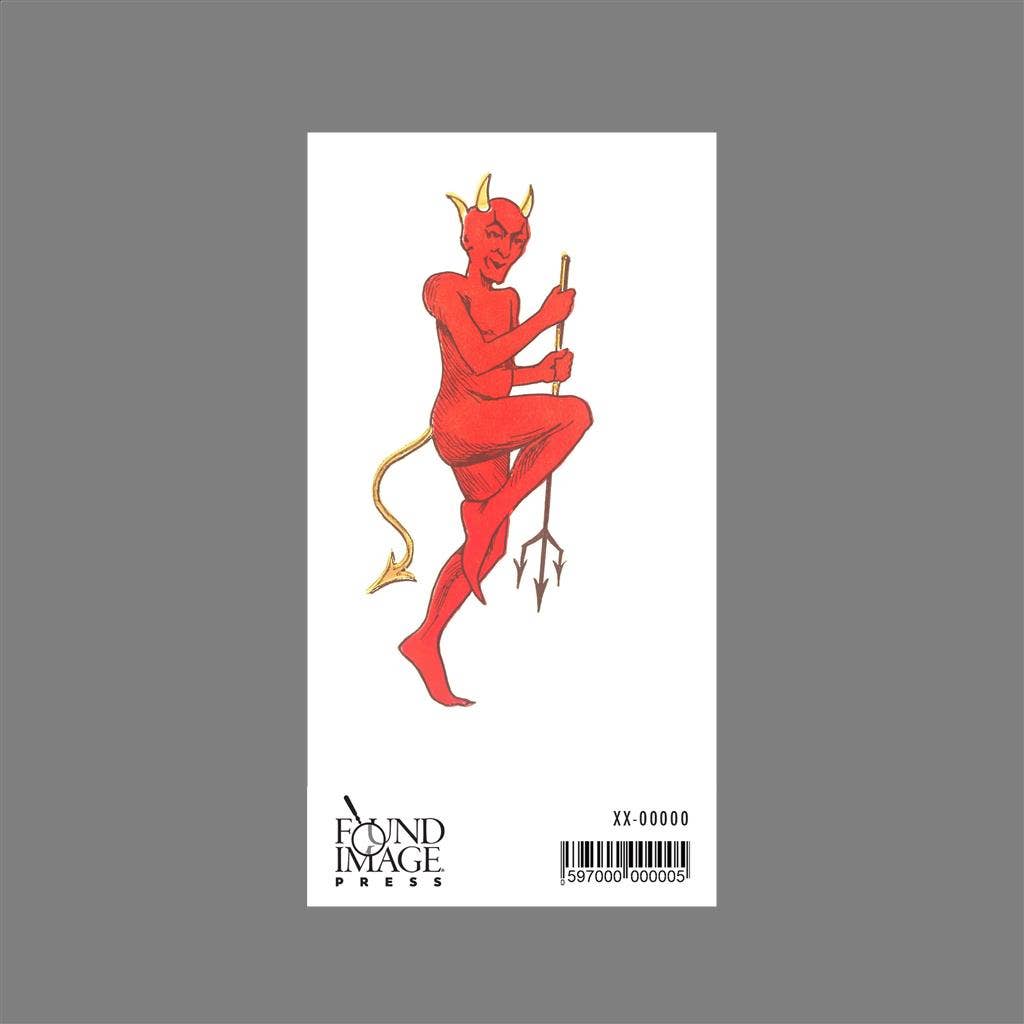 Prancing Devil with Pitchfork Sticker