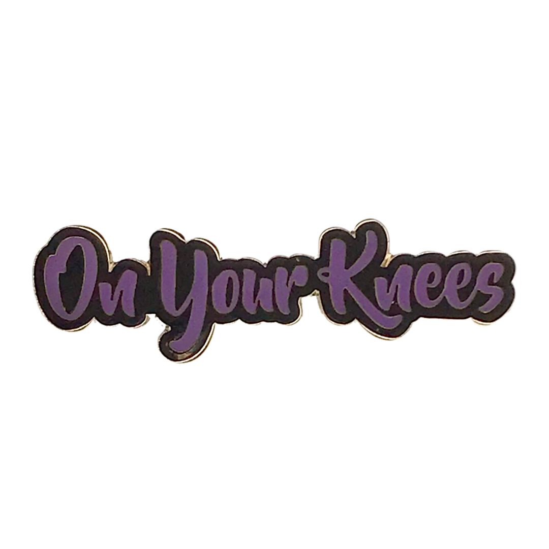 On Your Knees Enamel Pin (Blue)