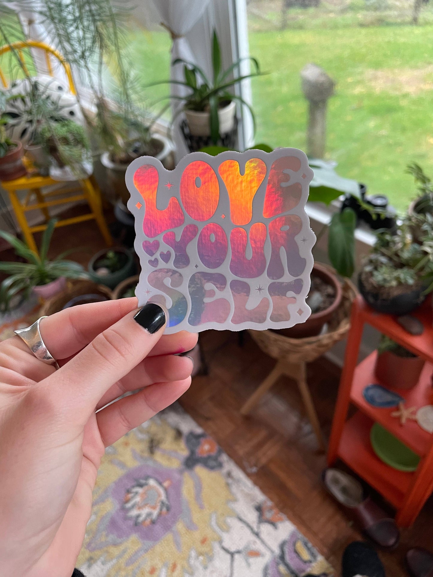 Love Yourself Holographic Sticker